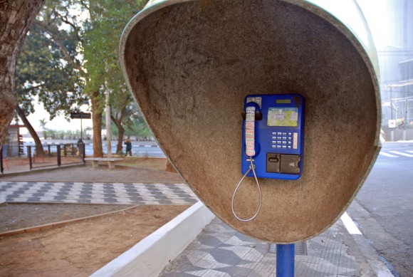 Sao Paulo: phone booth and prostitute advertising