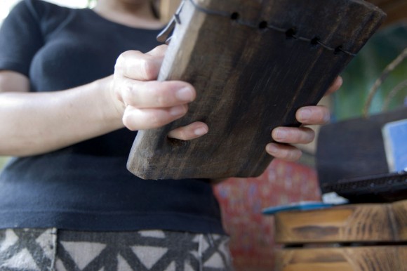 Yakushima: two handed interaction with thumb hole