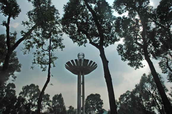 Ho Chi Minh City: water tower and trees