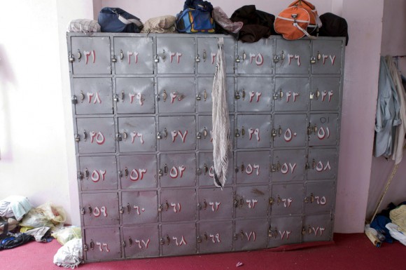 Kabul: lockers numbered right to left
